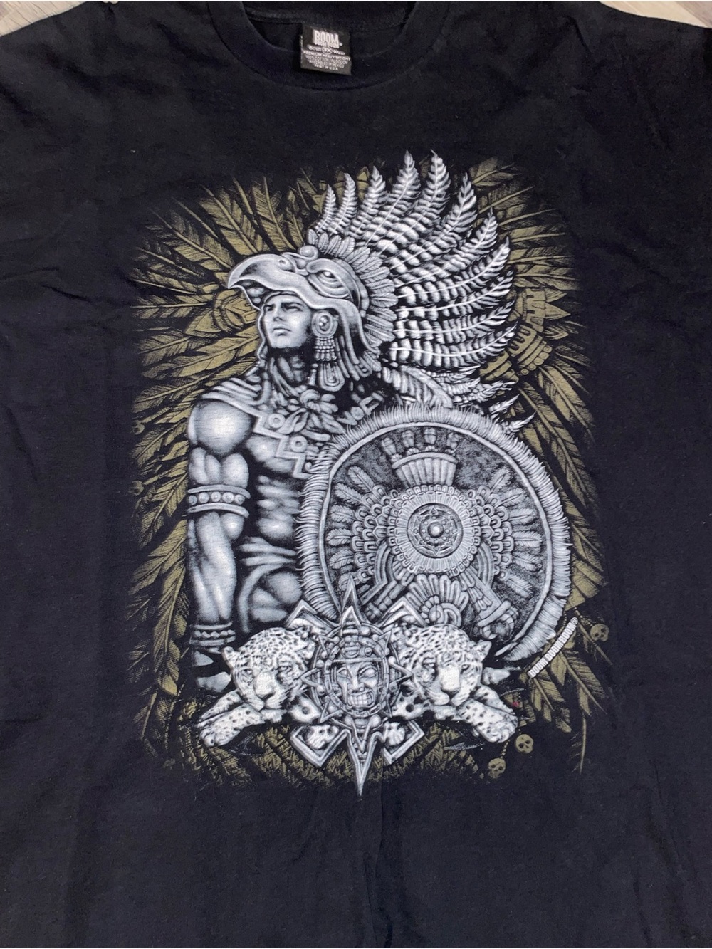 Aztec Mexican Warrior Boom Boom Boom 2XL Heavyweight T Shirt